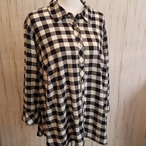 Talbots Buffalo Plaid Button Up Blouse 3X
